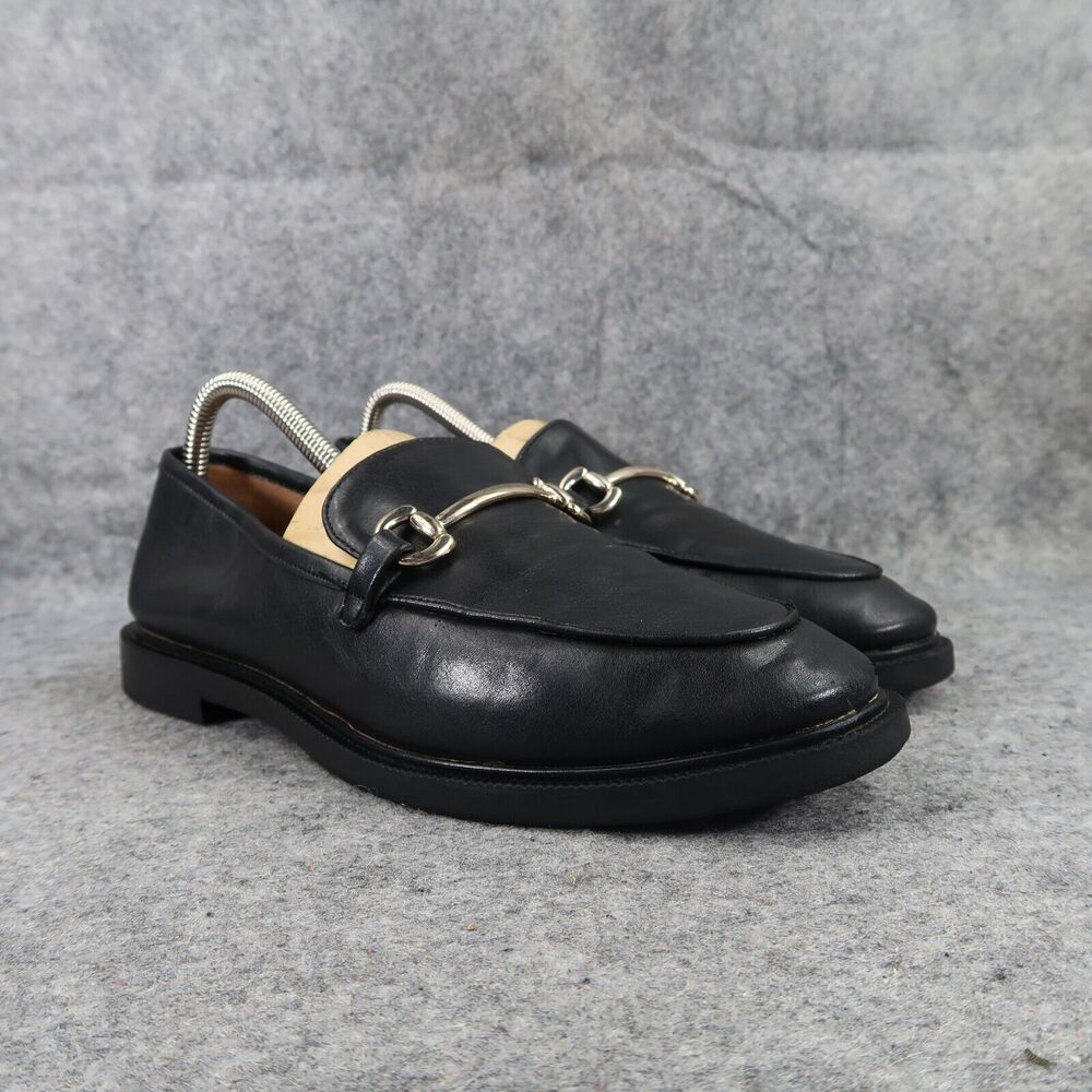 H&M Shoes Women 8 Loafer Fashion Classic Slip On Metal Buckle Black Solid Career